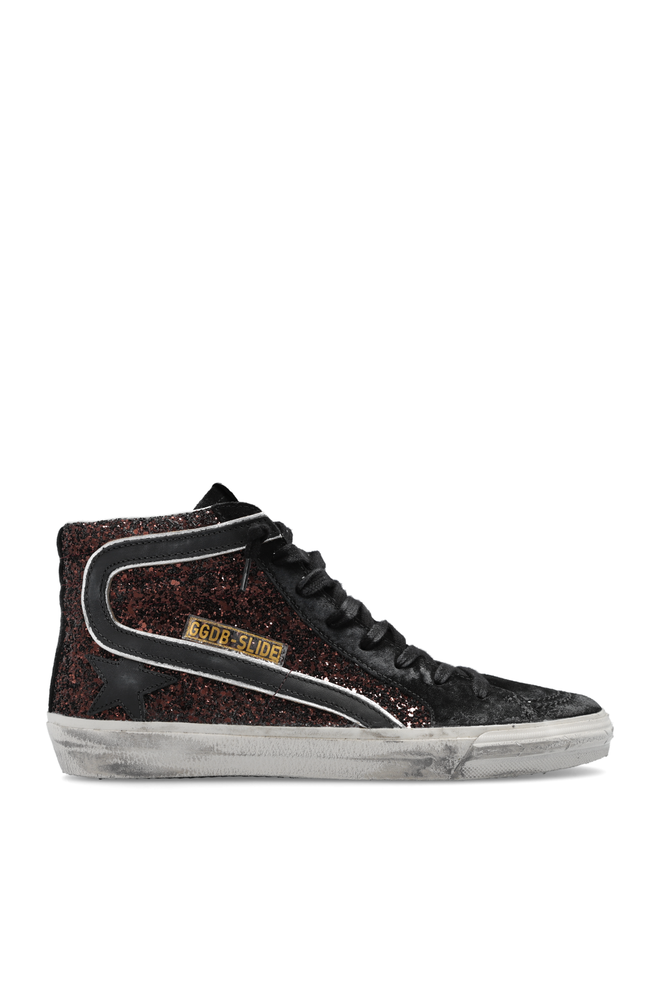 スニーカー Golden  SNEAKER (GWF00115F003977 81993) Golden Goose Slide Glitter Upper Suede Toe And List Leather